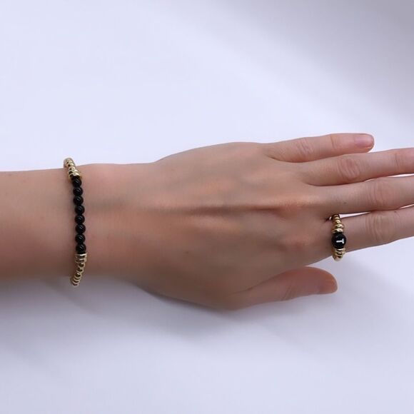 Wool + Pepper Co. Initial Ring & Matching Bracelet - Picture 5 of 6